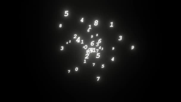 Bright Numbers Black Background Animation Design Concept — Wideo stockowe