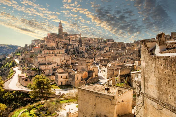 Eerie Scenery Matera City Rocky Outcrop Region Basilicata Southern Italy — Stock Photo, Image