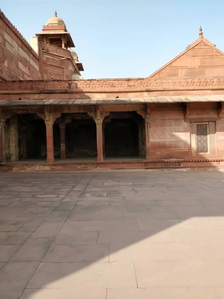 Plan Vertical Couloir Extérieur Fatehpur Sikri Fort Fatehpur Sikri Inde — Photo