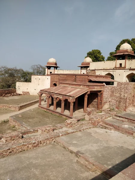 Μια Κάθετη Βολή Του Φρουρίου Fatehpur Sikri Μια Ηλιόλουστη Μέρα — Φωτογραφία Αρχείου