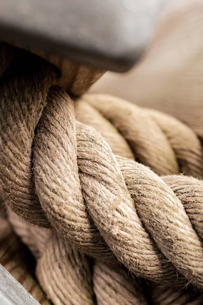 Closeup Shot Rough Ropes Packed Together — Stock Photo, Image