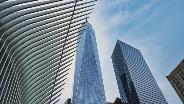 Low Angle Shot Modern Office Skyscrapers New York City — Stock Photo, Image