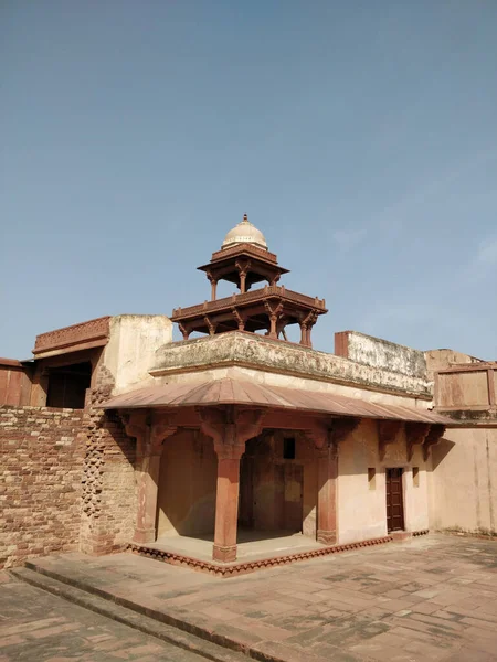 Μια Κάθετη Βολή Του Φρουρίου Fatehpur Sikri Μια Ηλιόλουστη Μέρα — Φωτογραφία Αρχείου