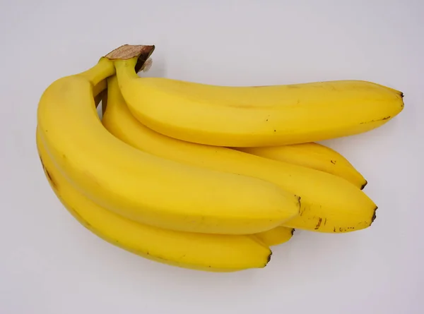 Een Close Shot Van Bananen Geïsoleerd Een Witte Achtergrond — Stockfoto