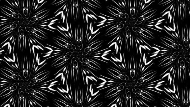 Abstrait Noir Blanc Mouvement Kaléidoscope Hypnotique — Video