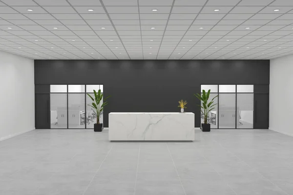 Rendu Intérieur Réception Bureau Moderne — Photo