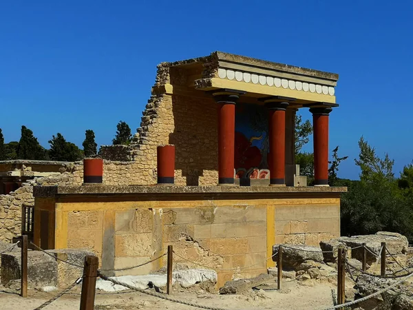 Vue Panoramique Des Ruines Palais Minoen Historique Knossos Grèce — Photo
