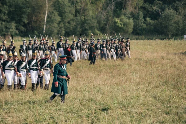 Borodino Oroszország 2018 Szeptember Borodinói Csata Újrajátszása Oroszországban — Stock Fotó