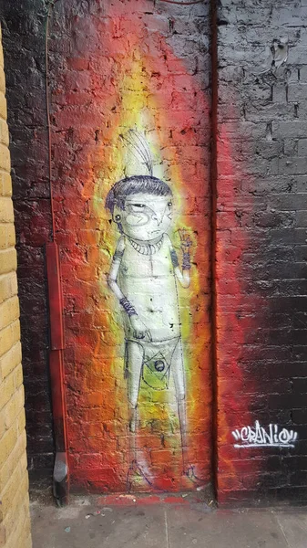 Лондон Объединенный Кингдом Мая 2015 Вертикальный Снимок Красочной Картины Уличного — стоковое фото