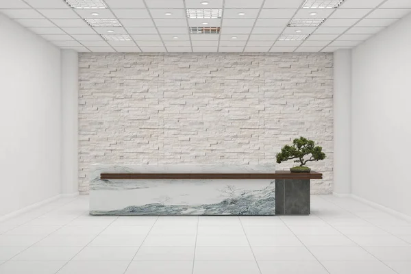 Rendering Moderno Interno Della Reception Dell Ufficio — Foto Stock