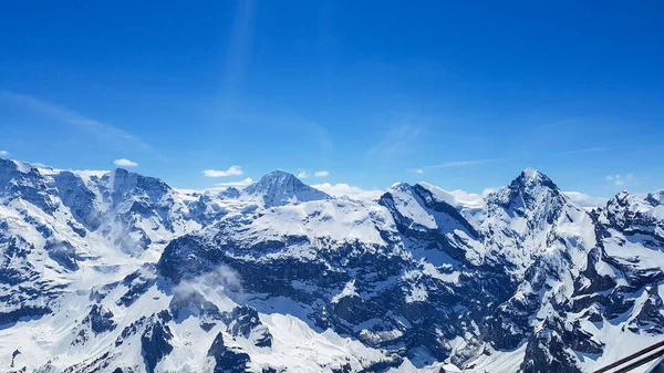 Природний Ландшафт Гірських Вершин Вкритих Снігом — стокове фото