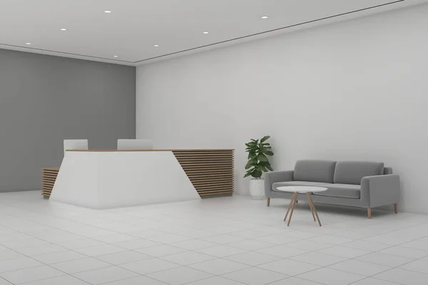 Rendering Modern Office Reception Interior — Stock Photo, Image