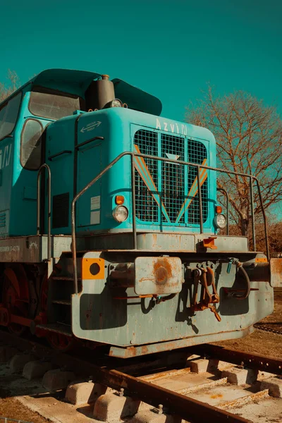 Seville Espagne Août 2021 Plan Vertical Vieux Train Près Rivière — Photo