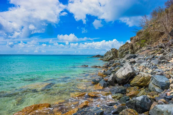 Ett Vackert Landskap Stenig Kust Atlanten Den Karibiska — Stockfoto