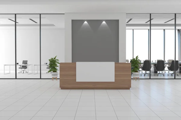 Rendering Moderno Interno Della Reception Dell Ufficio — Foto Stock