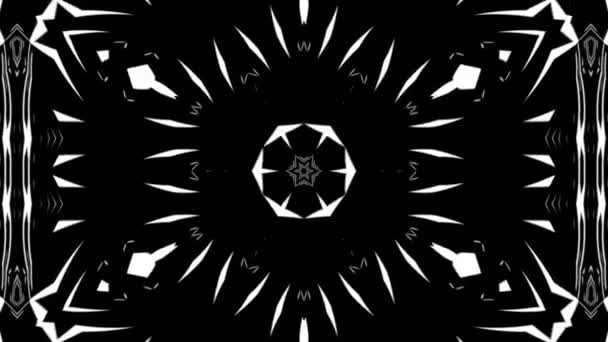 Abstrakcyjny Czarny Biały Hipnotyczny Ruch Kalejdoskopu — Wideo stockowe