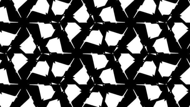 Abstract Black White Hypnotic Kaleidoscope Movement — Stock Video