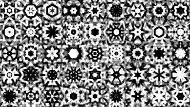 Abstrakcyjny Czarny Biały Hipnotyczny Ruch Kalejdoskopu — Wideo stockowe