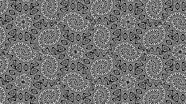 Movimiento Caleidoscopio Hipnótico Abstracto Blanco Negro — Vídeos de Stock