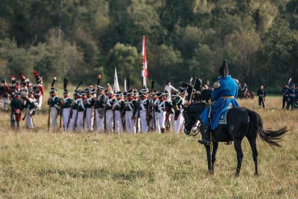 Borodino Oroszország 2018 Szeptember Borodinói Csata Újrajátszása Oroszországban — Stock Fotó