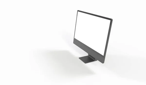 Egy Kiolvasztott Számítógép Monitor Egy Üres Képernyő Elszigetelt Fehér Háttér — Stock Fotó