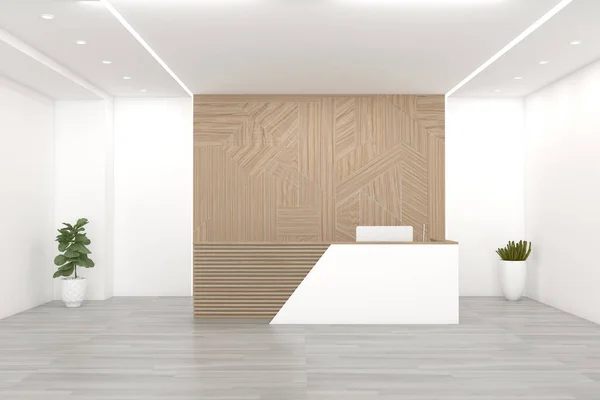 Rendering Modern Office Reception Interior — Stock Photo, Image