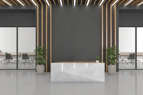 Rendering Modern Office Reception Interior — Stock Photo, Image