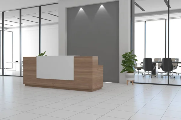 Rendering Modern Office Reception Interior — Stock Photo, Image