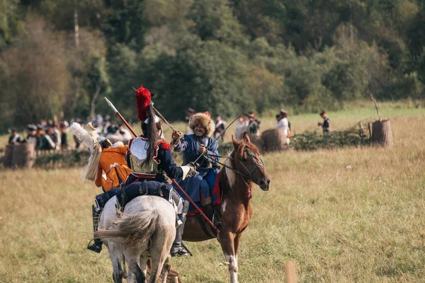 Borodino Rússia Setembro 2018 Reencenação Batalha Borodino Rússia — Fotografia de Stock