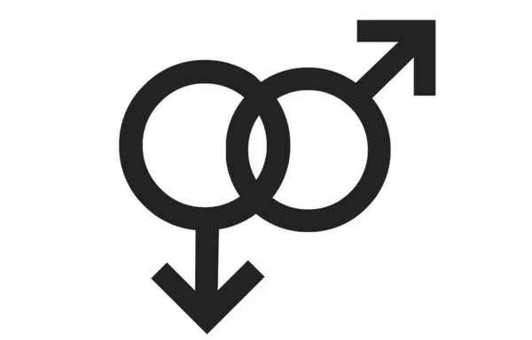 Two Black Male Symbols Isolated White Background Same Sex Relationships — Stock Photo, Image