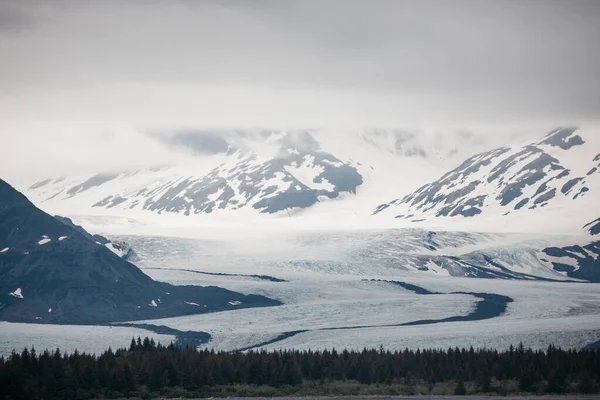 Piękny Widok Pokrytych Śniegiem Gór Alasce — Zdjęcie stockowe