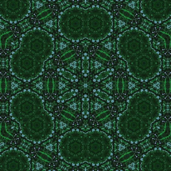 Ein Abstraktes Grünes Mandala Muster Hintergrund Perfekt Für Tapeten — Stockfoto