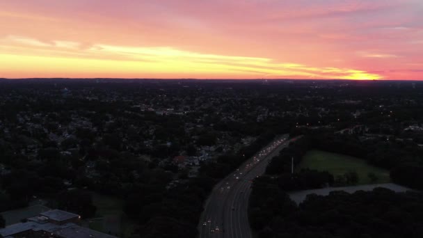 Belo Pôr Sol Sobre Cidade — Vídeo de Stock