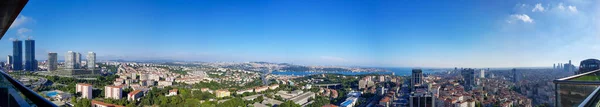 Panorámás Kilátás Épületekre Bosporus Folyóra Isztambulban Törökországban — Stock Fotó