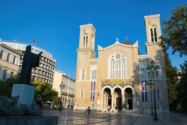 Catedral Ortodoxa Atenas Iglesia Metropolitana Atenas Anunciación Centro Atenas Grecia — Foto de Stock