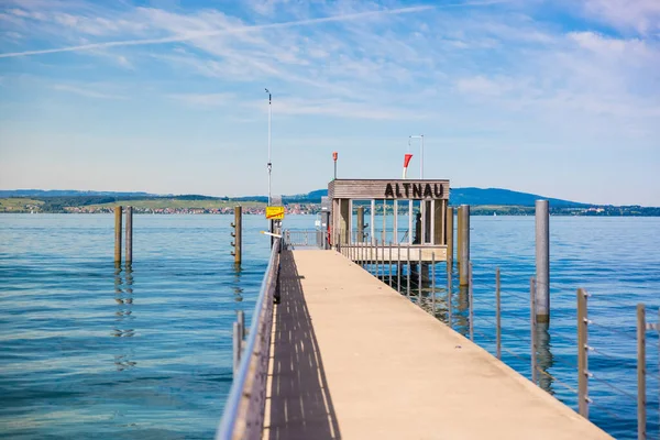 Eine Fußgängerbrücke Über Den Bodensee Altnau — Stockfoto