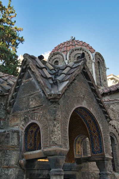 Афины Греция Сентября 2021 Года Церковь Панагии Капникейр Небольшая Византийская — стоковое фото