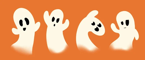 Illustration Halloween Spöket Tecknad Ikoner — Stockfoto