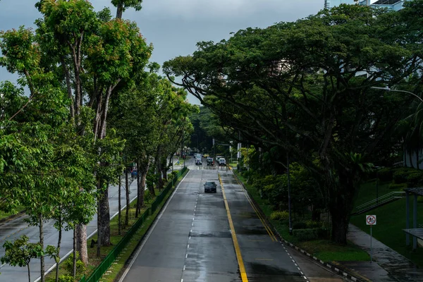 Singapur Singapur 2021 Coche Conduciendo Por Avenida Yishun Dos Día —  Fotos de Stock