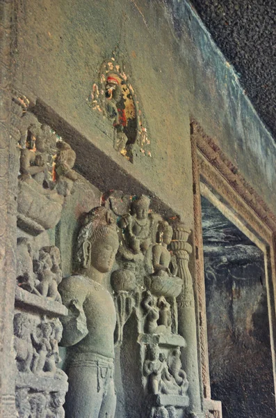 Buddhistiska Grottorna Ajanta Cirka Klippta Buddhistiska Grottmonument Från Århundradet Till — Stockfoto