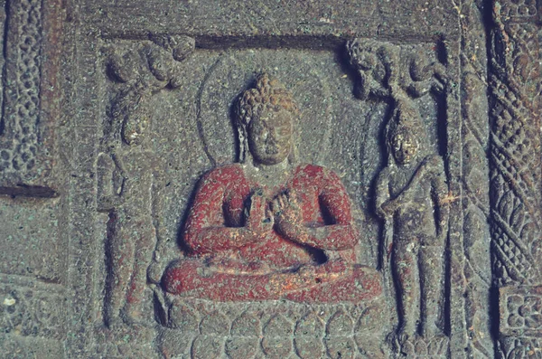 Die Buddhistischen Höhlen Ajanta Sind Etwa Felsen Gehauene Buddhistische Höhlenmonumente — Stockfoto