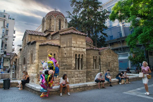 Atenas Grécia Setembro 2021 Igreja Panagia Kapnikarea Uma Pequena Igreja — Fotografia de Stock