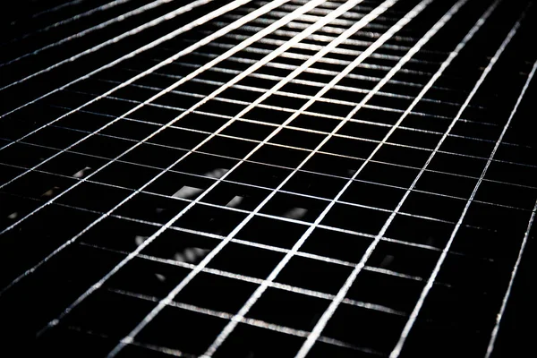 Plan Rapproché Une Grille Métallique Une Cellule Solaire Arrière Plan — Photo