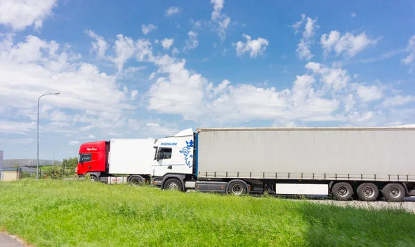 Gadki Polonia Sep 2016 Grupo Camiones Estacionados Gadki Polonia —  Fotos de Stock