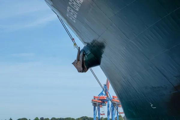 德国汉姆堡 2021年8月24日 一艘集装箱船 永绿冰雹 号在汉堡港沉没 — 图库照片