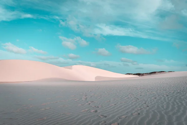 Una Splendida Vista Deserto Con Dune Sabbia Alla Luce Del — Foto Stock