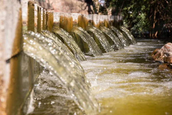 公園内を流れる水の列 — ストック写真