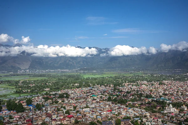 Μια Όμορφη Εναέρια Άποψη Του Srinagar Από Hari Parbat Ινδία — Φωτογραφία Αρχείου