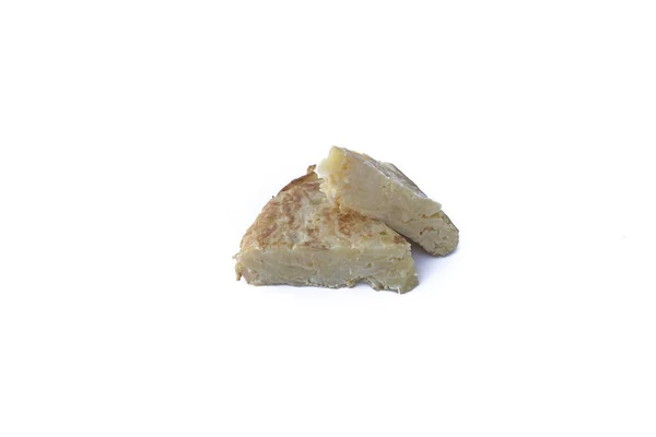 Authentisches Spanisches Kartoffelomelett Namens Tortilla Patatas Isoliert Auf Weißem Hintergrund — Stockfoto