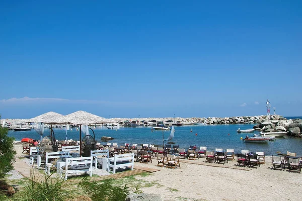 Giannis Pelion Volos 东皮隆大都会度假胜地 Agios Ioannis 爱吉安尼斯是建立在一个独特的海滩与白色珍珠卵石 — 图库照片